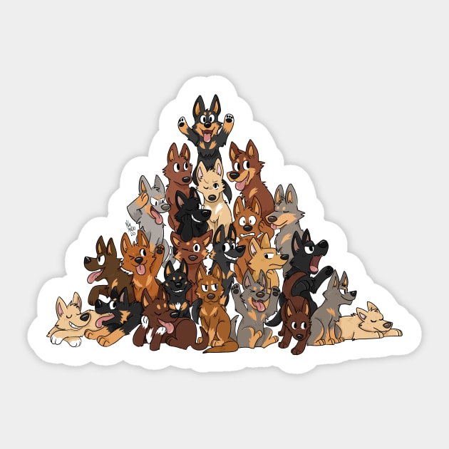 Kelpie Pile Sticker by niknikando